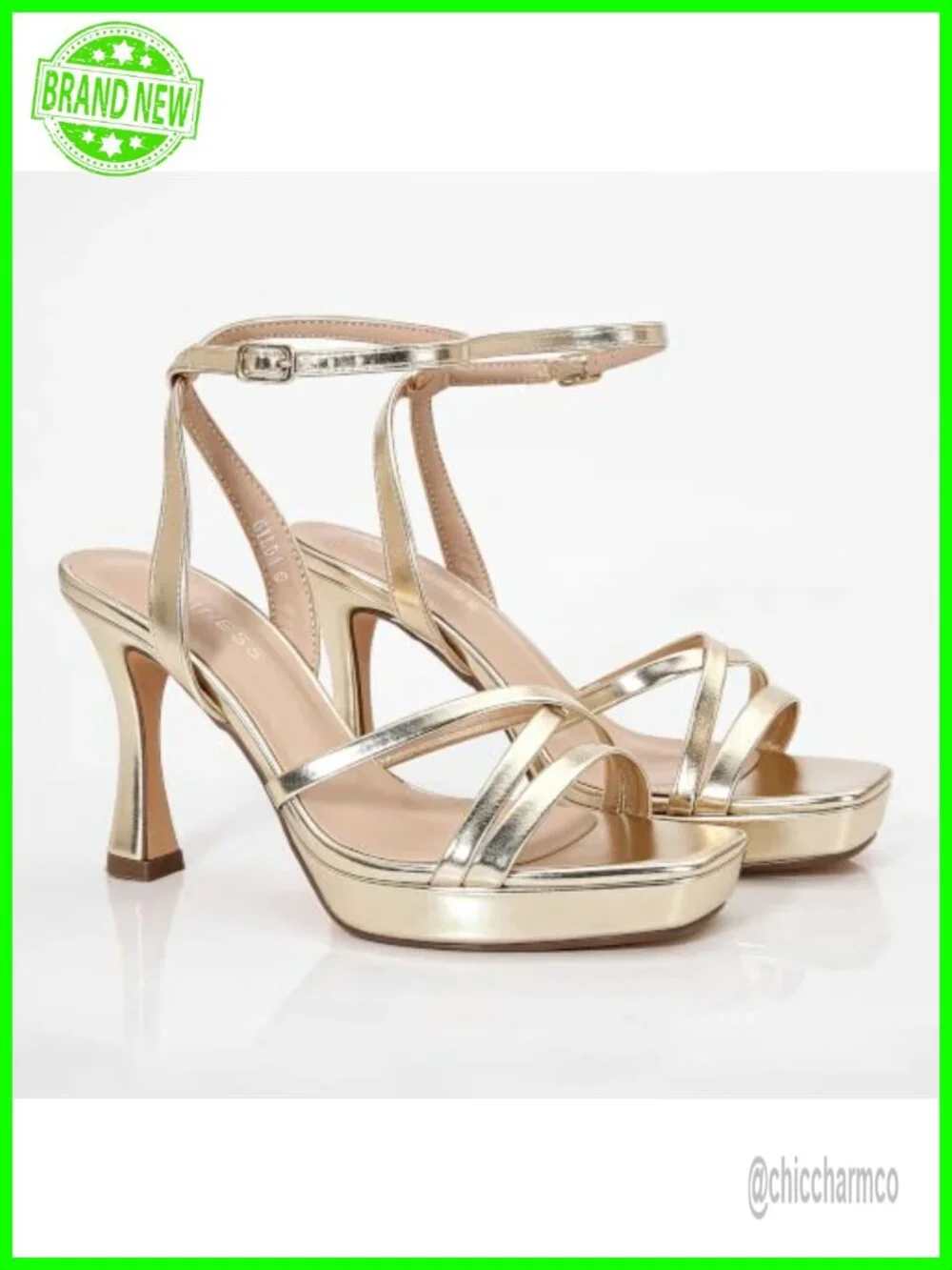 Berness Women's Square Open Toe Ankle Strap Platform Kitten Heel Sandals